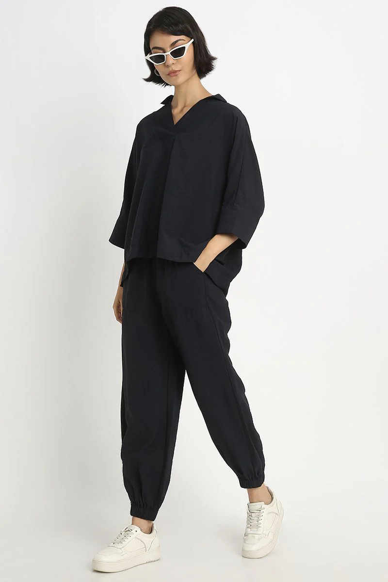 بنطلون رياضي نسائي واسع بخامة مجعدة - Image 5