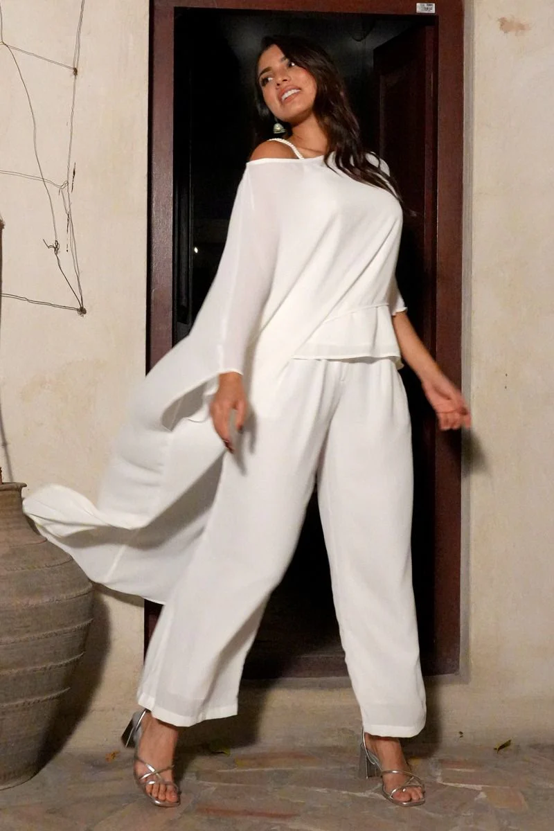 بلوزة نسائية طويلة غير متماثلة الطول - Image 6