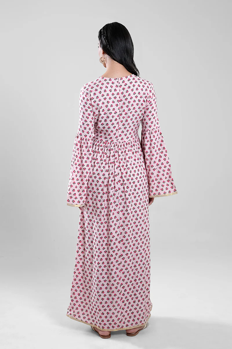جلابية نسائية طويلة بنقشة مطبوعة - Image 3
