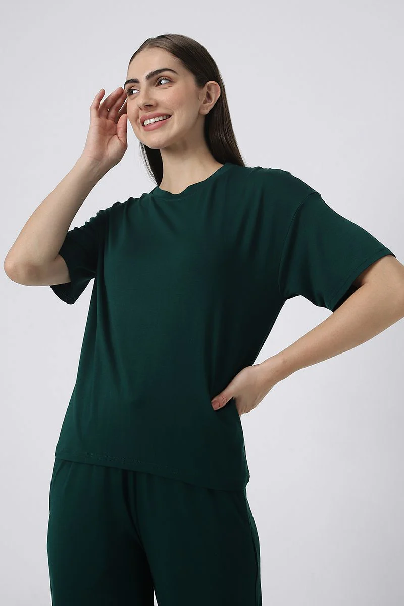 بلوزة نسائية للبيت بلون موحد - Image 16