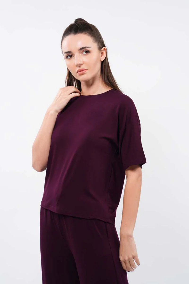 بلوزة نسائية للبيت بلون موحد - Image 15