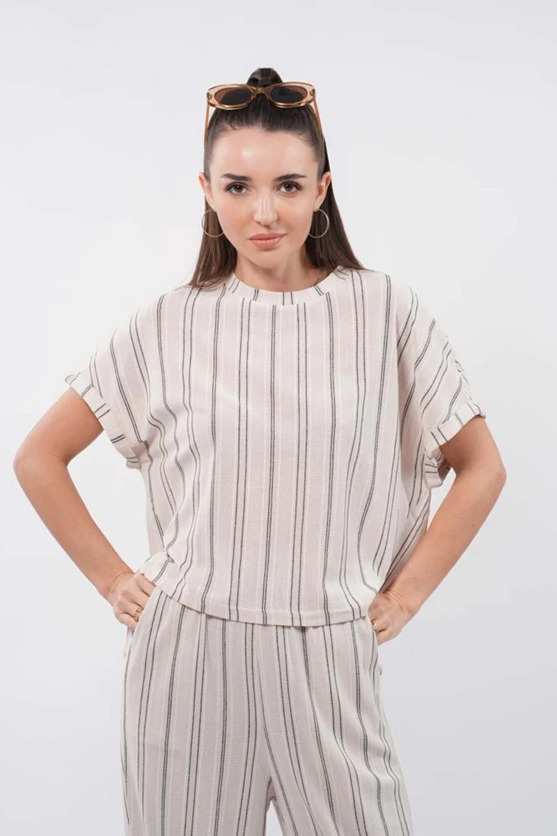 بلوزة نسائية بنمط مخطط - Image 6