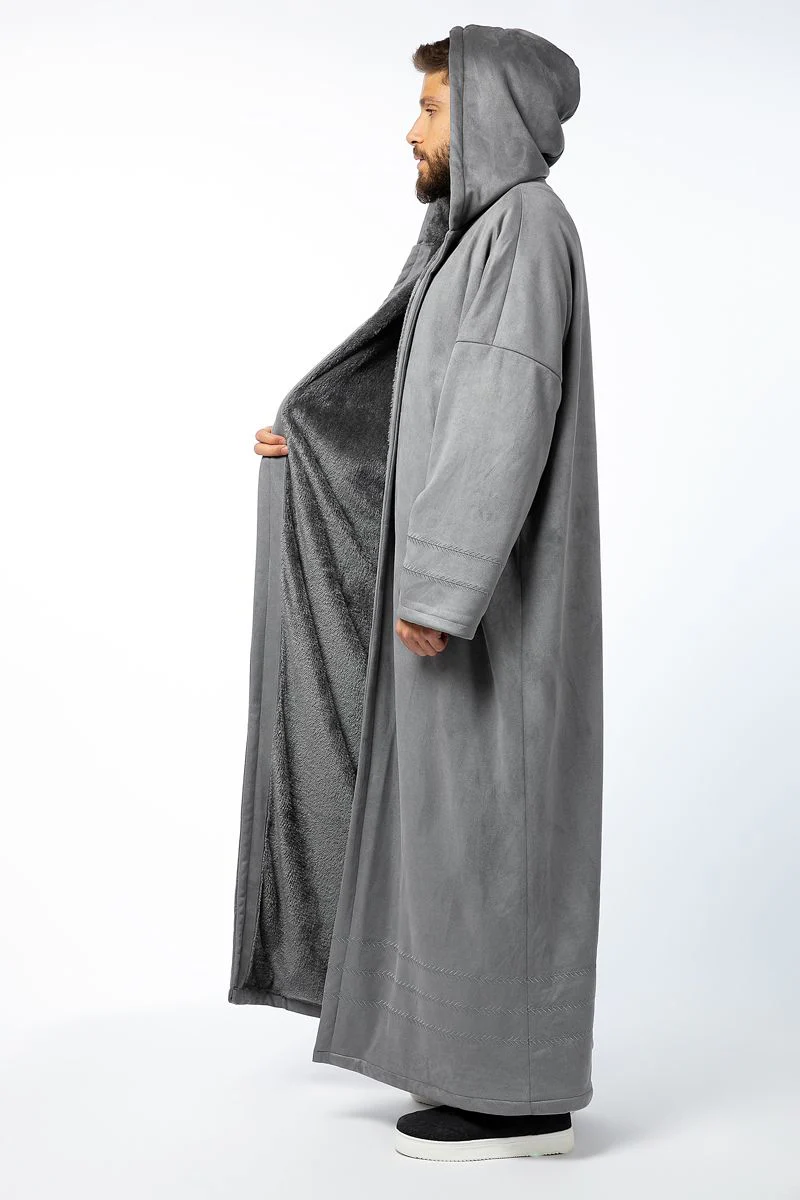 فروة رجالي شتوية دافئة ببطانة فرو - Image 3